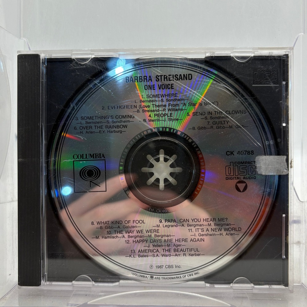Barbra Streisand One Voice CD 1987 Columbia CK 40788 Live Album Barry Gibb Duet